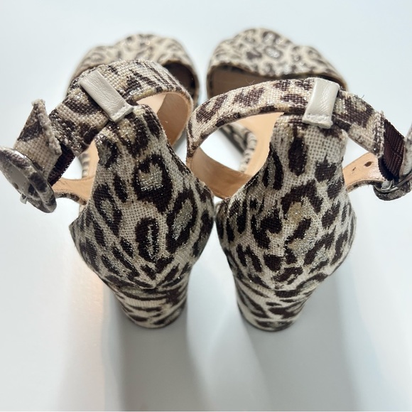 J Crew Laila Wedges Leopard Print Ankle-Strap Sandals Open Toe Cute Trendy 9 - Picture 7 of 12